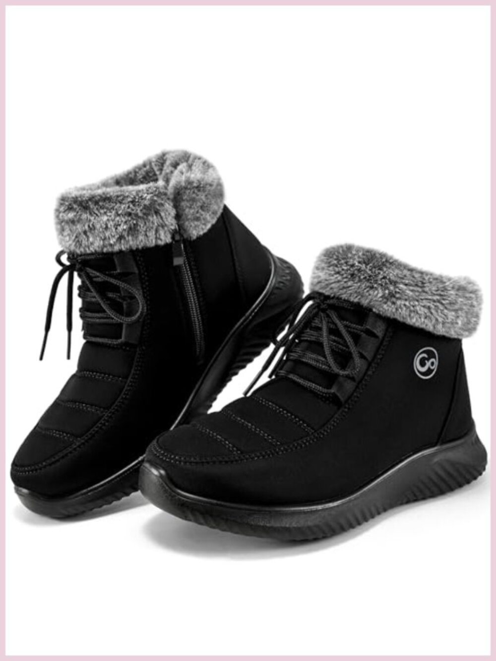 Women's Winter Snow Boots Faux Fur Lined Slip On Ankle Booties Anti Slip Outdoor